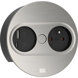Bachmann - 946.006 - Inox - Type E USB A USB C - socket-outlet Bachmann - 946.006 - Inox - Type E USB A USB C - socket-outlet