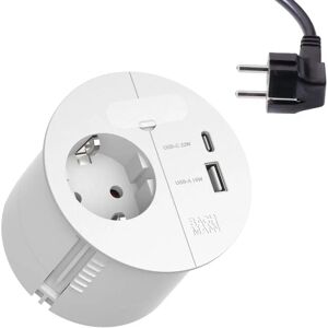 Bachmann Witte Verlengsnoer met USB en Hoekstekker - Stekkerdoos Bachmann Witte Verlengsnoer met USB en Hoekstekker - Stekkerdoos