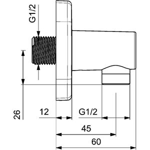 Hansa HansaLiving Cotovelo de conexiune pe perete - Alamă, 75x75mm, Cromat Hansa HansaLiving Cotovelo de conexiune pe perete - Alamă, 75x75mm, Cromat