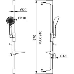 Set de Duș Hansa Aurelia - Reglabil, Negru Mat - 4715013033 Set de Duș Hansa Aurelia - Reglabil, Negru Mat - 4715013033
