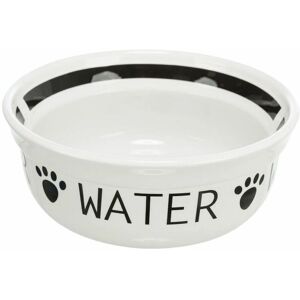 Bol à Eau en Céramique Trixie pour Chiens Blanc/Noir - 13cm 250ml - Publicité Bol à Eau en Céramique Trixie pour Chiens Blanc/Noir - 13cm 250ml - Publicité