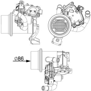EGR-jäähdytin MAHLE CE 18 000P venttiilillä - EGR Radiator EGR-jäähdytin MAHLE CE 18 000P venttiilillä - EGR Radiator