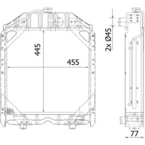 MAHLE BEHR Kühler - Netztiefe 77mm, Einlass 45mm, Länge 445mm MAHLE BEHR Kühler - Netztiefe 77mm, Einlass 45mm, Länge 445mm