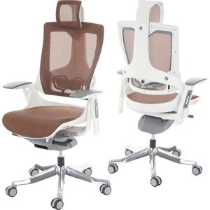 Chaise de bureau MENDLER Wau 2 Ergonomique Blanc Terracotta Chaise de bureau MENDLER Wau 2 Ergonomique Blanc Terracotta