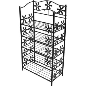 HHG Ginebra Estantería Metálica Negra - 112cm de altura HHG Ginebra Estantería Metálica Negra - 112cm de altura