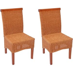 MCW Esszimmerstühle - 2 Rattan Holz - 120kg Belastung - Esszimmerstühle MCW Esszimmerstühle - 2 Rattan Holz - 120kg Belastung - Esszimmerstühle