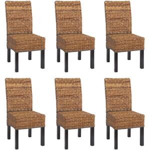 HHG - M69 - Mimbre de hoja de plátano - Marrón oscuro - Sillas de comedor HHG - M69 - Mimbre de hoja de plátano - Marrón oscuro - Sillas de comedor