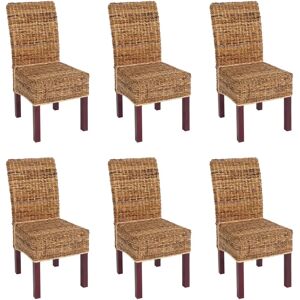HHG - M69 - Hoja de plátano natural - Patas de caoba - Sillas de comedor HHG - M69 - Hoja de plátano natural - Patas de caoba - Sillas de comedor
