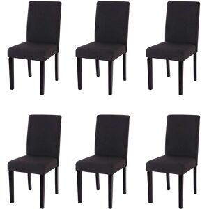 Set de 6 sillas de comedor negras de tela HHG Littau - Modernas y cómodas Set de 6 sillas de comedor negras de tela HHG Littau - Modernas y cómodas