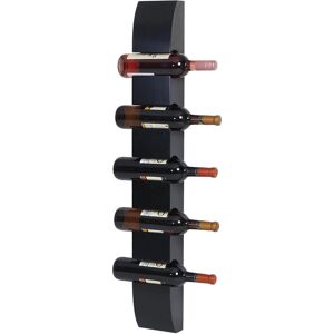 HHG Estante de vino de pared - 5 botellas, negro HHG Estante de vino de pared - 5 botellas, negro