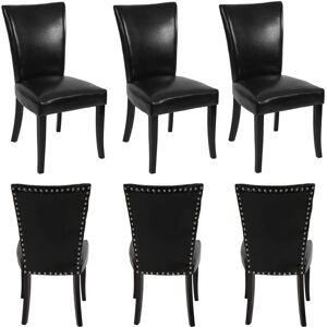 Sillas de comedor HHG Chesterfield - Pack de 6 - Negro Sillas de comedor HHG Chesterfield - Pack de 6 - Negro