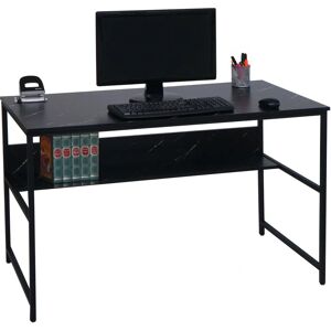 MENDLER HWC-K80 Bureau - Effet Marbre, 120x60cm, Noir MENDLER HWC-K80 Bureau - Effet Marbre, 120x60cm, Noir