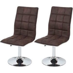 Ensemble de 2 chaises de salle à manger vintage marron foncé - Design moderne Ensemble de 2 chaises de salle à manger vintage marron foncé - Design moderne