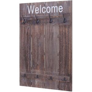 HHG - 921 Welcome - Marrón - 91x60 cm - Perchero de pared HHG - 921 Welcome - Marrón - 91x60 cm - Perchero de pared