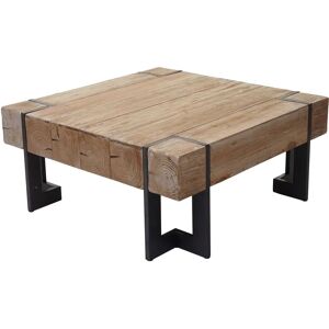 Table Basse Mendler - Style Industriel Rustique - 60x60cm Table Basse Mendler - Style Industriel Rustique - 60x60cm