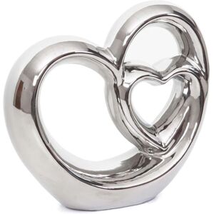 HHG - Corazón Decorativo 203 - Plateado - Decorative Sculpture HHG - Corazón Decorativo 203 - Plateado - Decorative Sculpture
