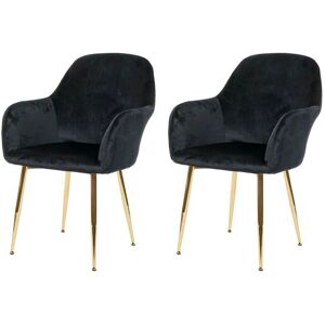 HHG - 2 Sedie da pranzo in velluto nero - Stile retrò - Modello 240 HHG - 2 Sedie da pranzo in velluto nero - Stile retrò - Modello 240