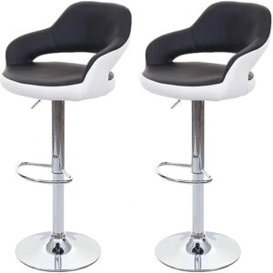 MENDLER Blanc-Noir Tabouret de Bar Réglable - Chaise de Bar & Comptoir - Publicité MENDLER Blanc-Noir Tabouret de Bar Réglable - Chaise de Bar & Comptoir - Publicité