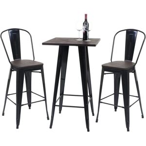 Ensemble de Bar Industriel Mendler Modèle HWC-A73 en Métal et Bois Ensemble de Bar Industriel Mendler Modèle HWC-A73 en Métal et Bois