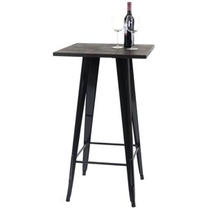 MENDLER - Table de bar industrielle carrée - Bois & Métal - 107x60x60cm MENDLER - Table de bar industrielle carrée - Bois & Métal - 107x60x60cm