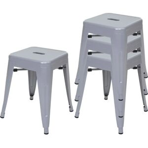 MENDLER Ensemble de 4 Tabourets Industriels Empilables - Publicité MENDLER Ensemble de 4 Tabourets Industriels Empilables - Publicité