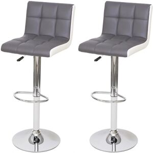 HHG - Sgabelli da Bar Regolabili Grigio-Bianco - Arredamento da Bar HHG - Sgabelli da Bar Regolabili Grigio-Bianco - Arredamento da Bar