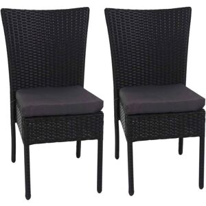 HHG - HHG-949 - Black poly rattan - Grey cushions - Garden chair HHG - HHG-949 - Black poly rattan - Grey cushions - Garden chair