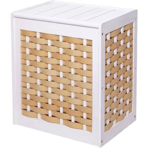 HHG 818 - Bianco - wicker - 61x51x35 cm - Cesto lavanderia HHG 818 - Bianco - wicker - 61x51x35 cm - Cesto lavanderia