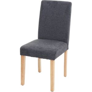 HHG - Littau - Tessuto grigio antracite - Gambe chiare - Sedia da pranzo HHG - Littau - Tessuto grigio antracite - Gambe chiare - Sedia da pranzo