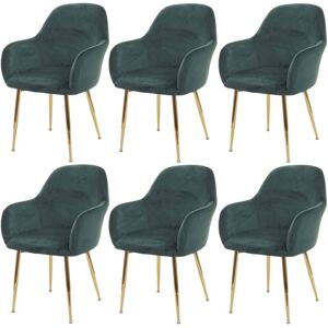 Set di 6 Sedie Retrò in Velluto HHG-240 - Sedie da pranzo Set di 6 Sedie Retrò in Velluto HHG-240 - Sedie da pranzo