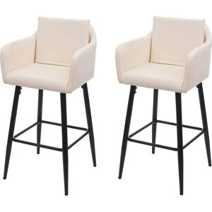 Tabouret de Bar MENDLER HWC-H93 Cuir Synthétique Crème Design Moderne Tabouret de Bar MENDLER HWC-H93 Cuir Synthétique Crème Design Moderne