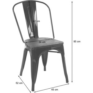 HHG - 893 - Bianco - Sedile in legno di olmo - Metallo verniciato a polvere - Sedia HHG - 893 - Bianco - Sedile in legno di olmo - Metallo verniciato a polvere - Sedia