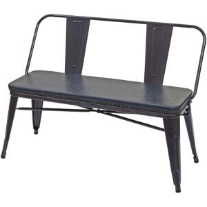 HHG - 438 - Nero-Grigio - Pelle PU acciaio - Bench HHG - 438 - Nero-Grigio - Pelle PU acciaio - Bench