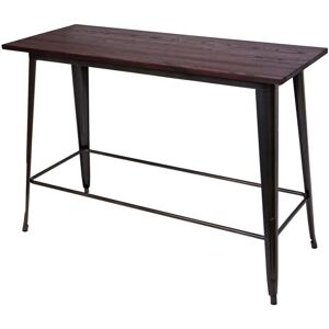 HHG-494 - Acciaio verniciato - Rovere marrone - Tavolo alto HHG-494 - Acciaio verniciato - Rovere marrone - Tavolo alto