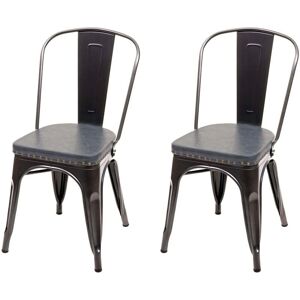 HHG - 447e - Nero-Grigio - Pelle sintetica - Sedia da pranzo HHG - 447e - Nero-Grigio - Pelle sintetica - Sedia da pranzo