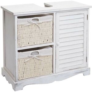 Armadietto bagno HHG-672 con cassetti - Bianco usurato Armadietto bagno HHG-672 con cassetti - Bianco usurato