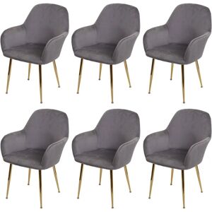 HHG - HHG 240 - Grau Samt - Goldene Beine - Esstischstühle HHG - HHG 240 - Grau Samt - Goldene Beine - Esstischstühle