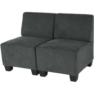 Sofá modular Lyon HHG - 2 plazas textil gris Sofá modular Lyon HHG - 2 plazas textil gris