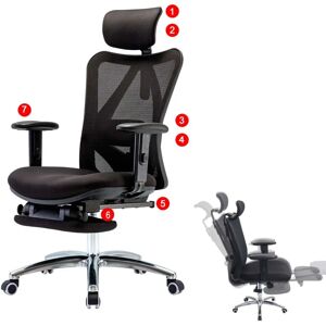 Chaise de Bureau Sihoo Ergonomique Support Lombaire Réglable Noir - Produit de Bureau - Publicité Chaise de Bureau Sihoo Ergonomique Support Lombaire Réglable Noir - Produit de Bureau - Publicité