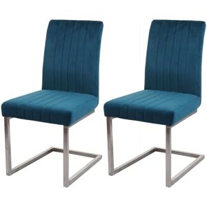 HHG - 096 - Türkises Samt - Gebürsteter Edelstahl - Stuhl HHG - 096 - Türkises Samt - Gebürsteter Edelstahl - Stuhl