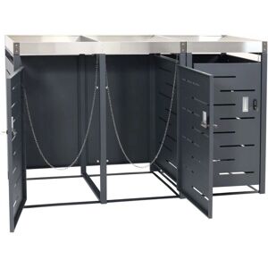 HHG - 044b - Grau - 110x175x62 cm - Mülleimer HHG - 044b - Grau - 110x175x62 cm - Mülleimer