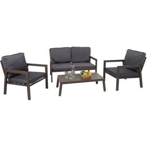 Gartenlounge MCW-L64 - Gartenmöbelset für 4, Grau & Braun Gartenlounge MCW-L64 - Gartenmöbelset für 4, Grau & Braun