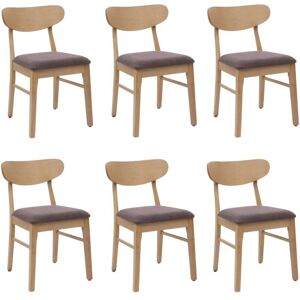 HHG - HHG-698 - beige tela madera maciza sillas comedor HHG - HHG-698 - beige tela madera maciza sillas comedor