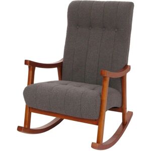 HHG 862 silla mecedora - bouclé gris oscuro - nogal imitación madera HHG 862 silla mecedora - bouclé gris oscuro - nogal imitación madera
