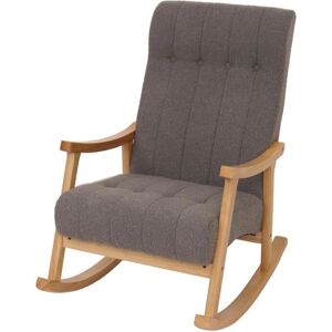 HHG - 862 - Gris oscuro - tela bouclé - Silla mecedora HHG - 862 - Gris oscuro - tela bouclé - Silla mecedora