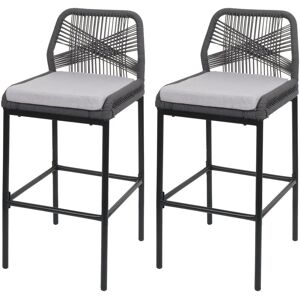 HHG - 988 - Antracita - Cojín gris claro - Taburetes de bar HHG - 988 - Antracita - Cojín gris claro - Taburetes de bar