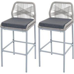 HHG - 988 - Gris claro - Cojin gris oscuro - Taburete de bar HHG - 988 - Gris claro - Cojin gris oscuro - Taburete de bar