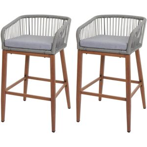 HHG - HHG 110 - Cuerda - Gris Claro - Taburete de Barra HHG - HHG 110 - Cuerda - Gris Claro - Taburete de Barra