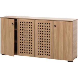 HHG - HHG-363 - diseño mimbre 3D - 4 puertas - Aparador HHG - HHG-363 - diseño mimbre 3D - 4 puertas - Aparador