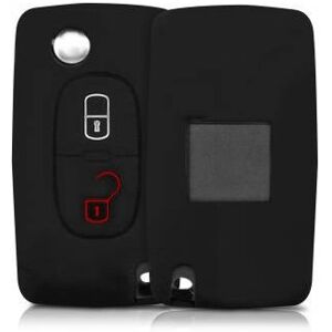 Capa de chave em silicone kwmobile Peugeot Citroen - 2 botões - Preto - Acessório de controle remoto Capa de chave em silicone kwmobile Peugeot Citroen - 2 botões - Preto - Acessório de controle remoto